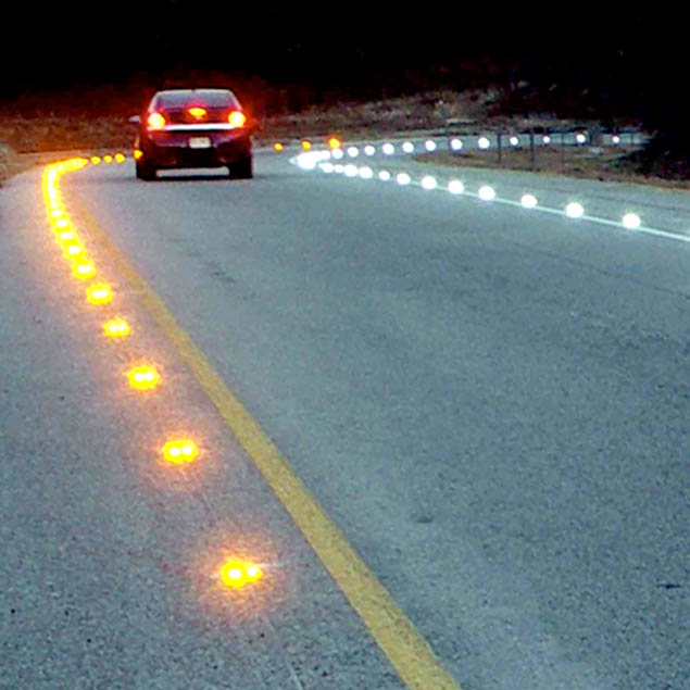 lane guidance in road led lights