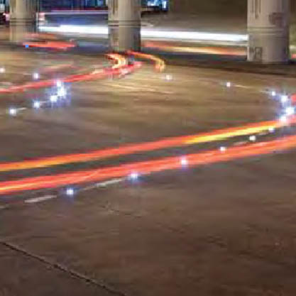 turn lane enhancement in road led lights