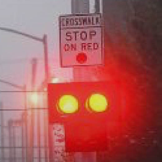 Hawk crosswalk system red lights