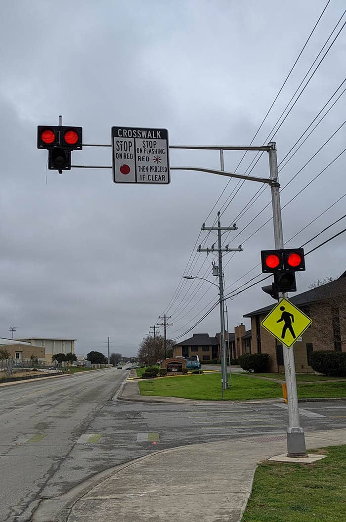 HAWK crosswalk warning light system
